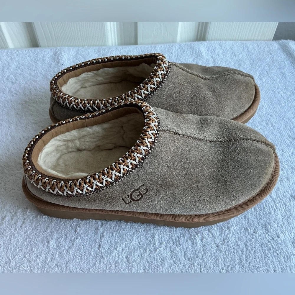 UGG Kids Tan and Brown Slippers